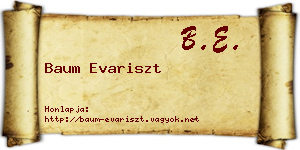 Baum Evariszt névjegykártya
